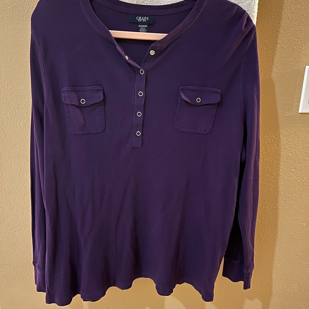 💕🌼 Chaps Flannel long sleeve size XXL purple
